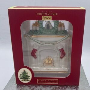 Spode Christmas Tree Ornament “Our First Home” Fireplace Ceramic NIB 2023